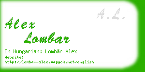 alex lombar business card